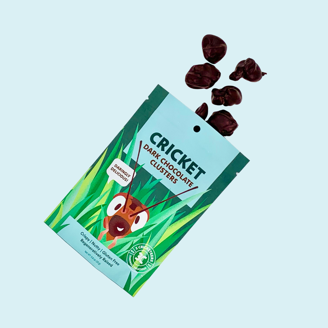 Dark Chocolate Cricket Clusters Open Bag