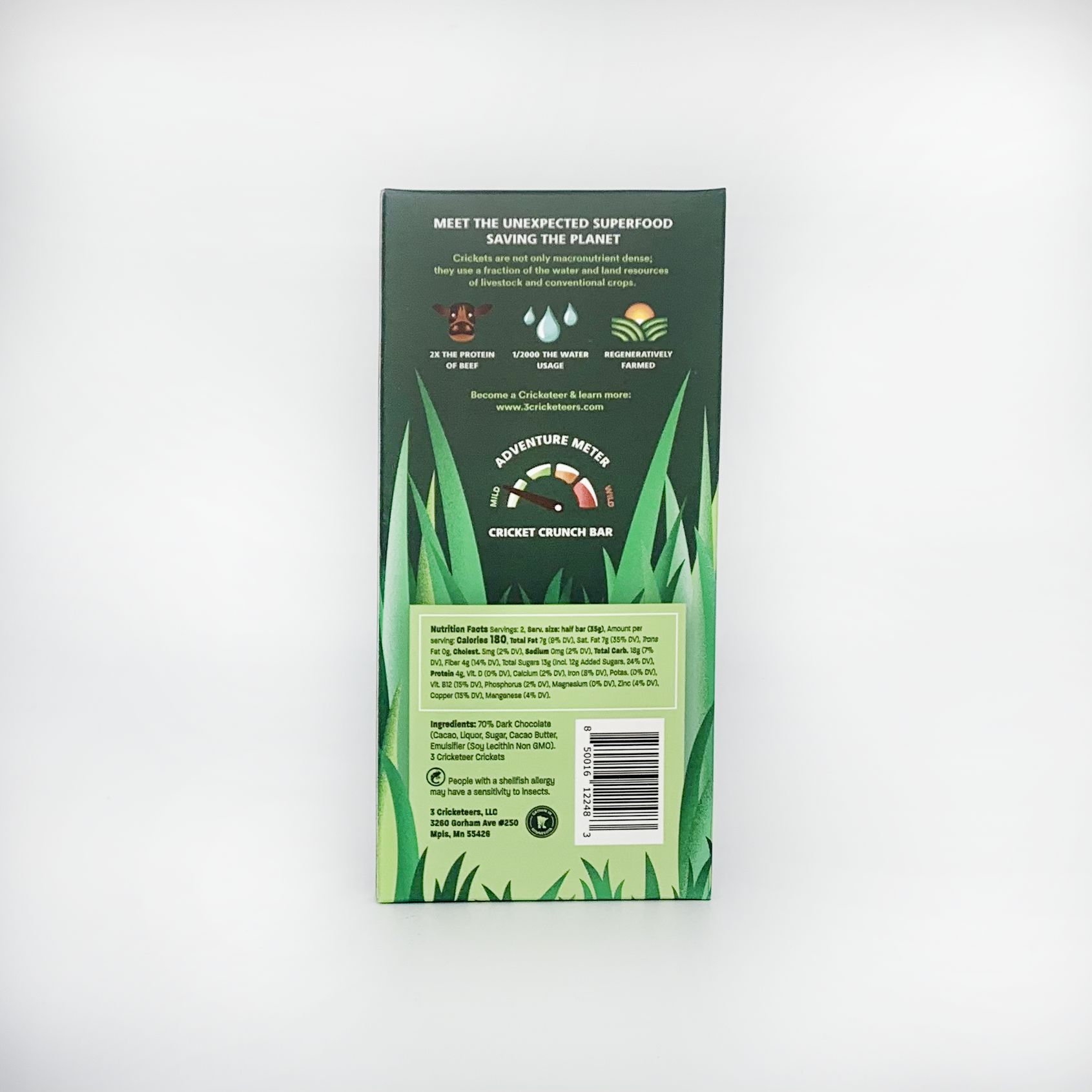 Dark Chocolate Cricket Crunch Bar Nutrition Info