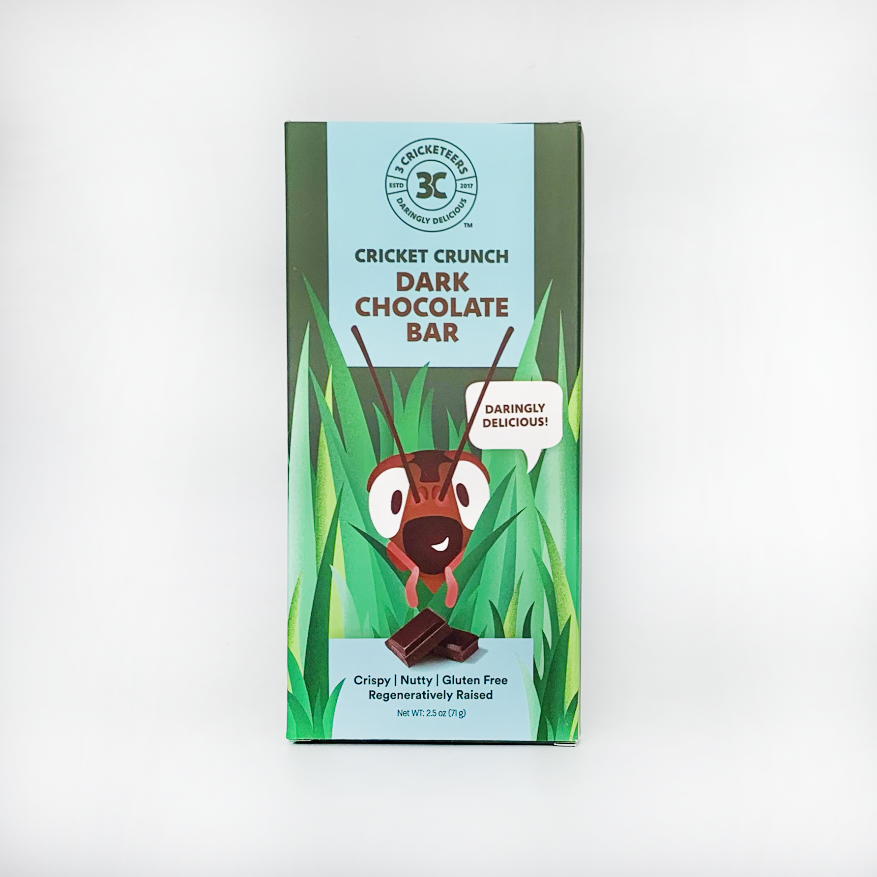 Dark Chocolate Cricket Crunch Bar Front