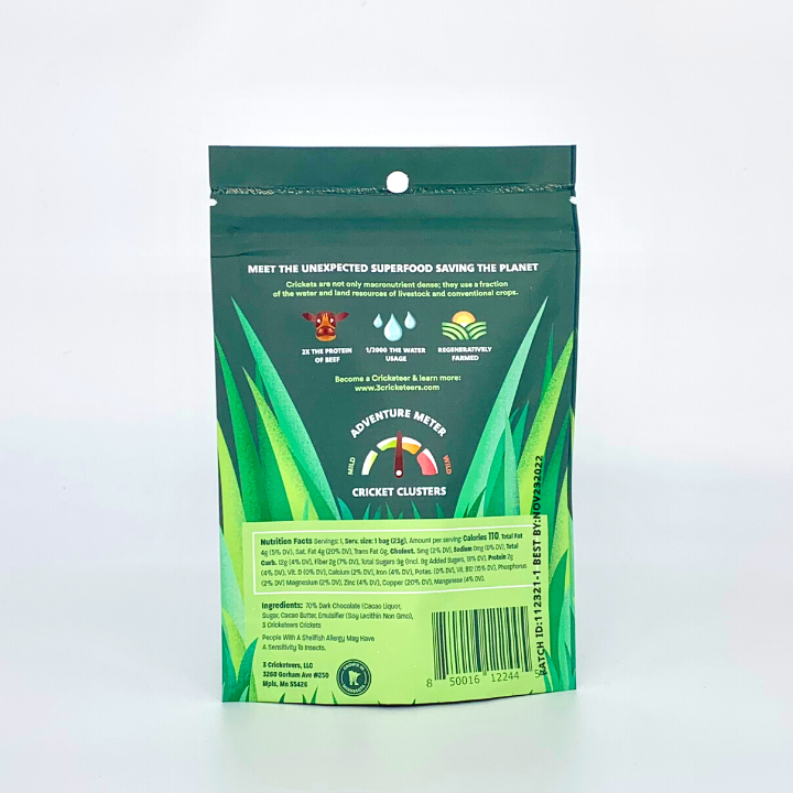 Dark Chocolate Cricket Clusters Nutrition Info