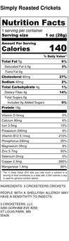 Simply Roasted Cricket Nutrition Facts